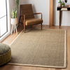 Safavieh Natural Fiber Collection NF114J Border Basketweave Seagrass Area Rug, 3' x 5', Ivory