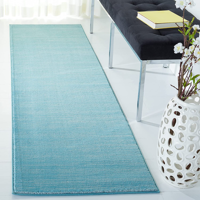 Safavieh Vision Collection VSN606B Modern Ombre Tonal Chic Non-Shedding Stain Resistant Living Room Bedroom Runner, 2'2" x 6' , Aqua