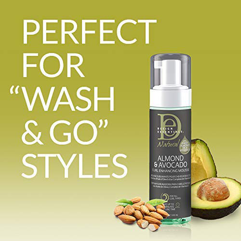 Design Essentials Natural Curl Enhancing Mousse REFILL, Best Value - Almond & Avocado Collection, 32 Oz