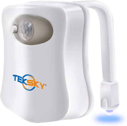 TekSky 16-Color Toilet Night Light, Motion Sensor LED Toilet Bowl Nightlight with IP67 Waterpfroof Design, Perfectly for Bathroom and Gift Idea