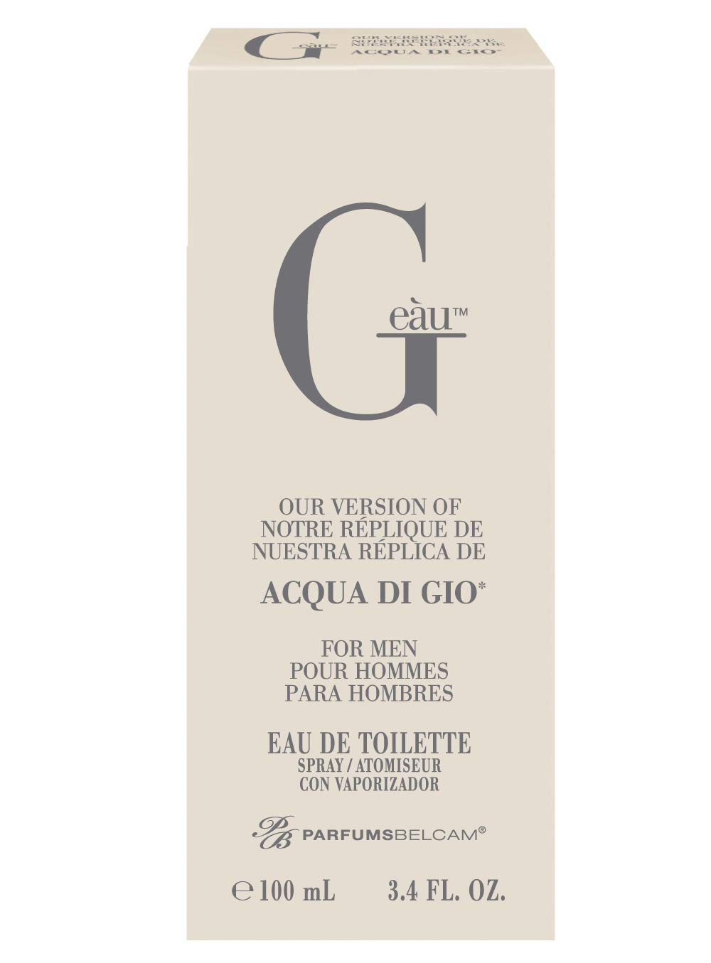 Men's G Eau, Our Version of Acqua Di Gio, Eau de Toilette Spray, 3.4 Fl Oz