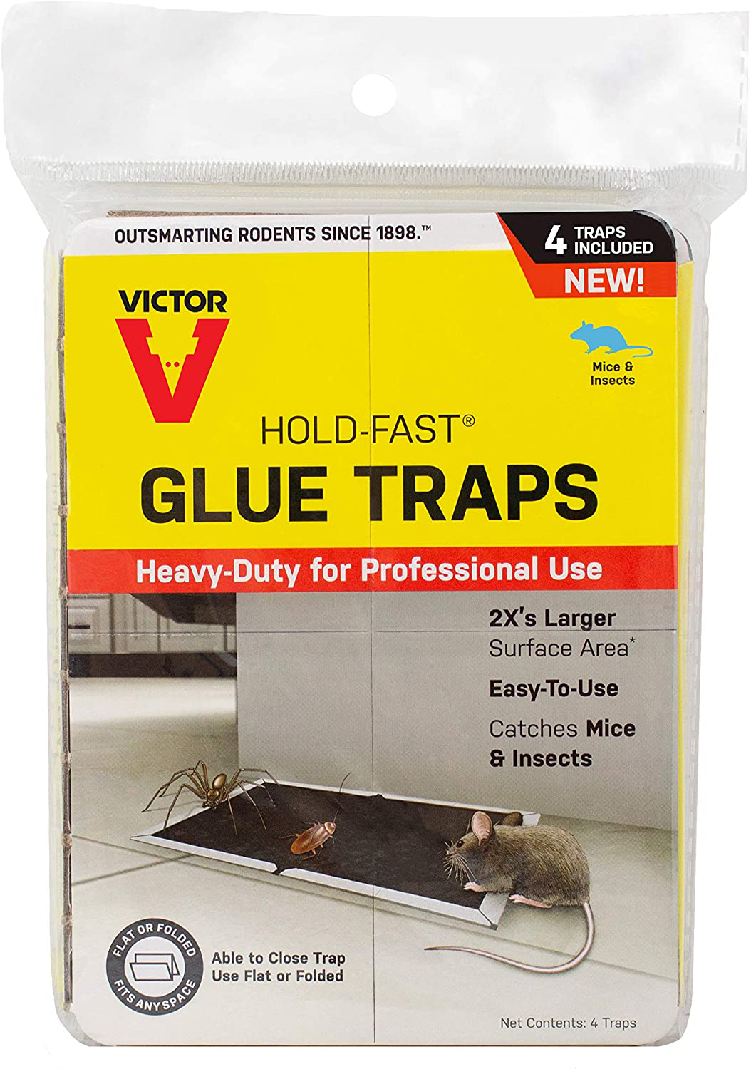 Victor M668 Hold-Fast Mouse Glue Traps,Black