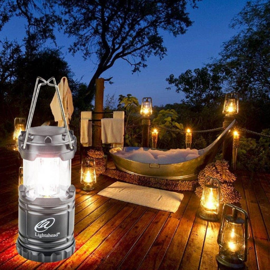 Set of 4 Portable Collapsible Outdoor LED Camping Lanterns