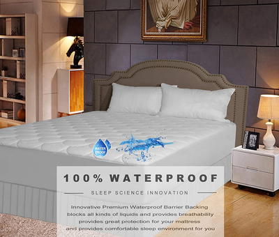 Purepedic Triple Protection King Mattress Pad King Size Bed Waterproof Mattress Protector Cooling Mattress Topper Cotton Mattress Cover Comfortable Mattress Encasement for King Size Bed