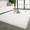 TWINNIS Super Soft Shaggy Rugs Fluffy Carpets 4x5.9 Feet, Indoor Modern Plush Area Rugs for Living Room Bedroom Kids Room Nursery Home Decor, Upgrade Anti-Skid Durable Fuzzy Rug, Cream White