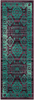 Georgina Traditional Runner Rug Non Slip Hallway Entry Carpet [Made in USA], 2 x 6, Winberry/Teal