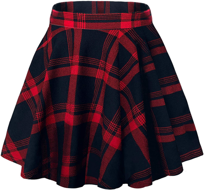 Urban CoCo Women's Basic Versatile Stretchy Flared Casual Mini Skater Skirt