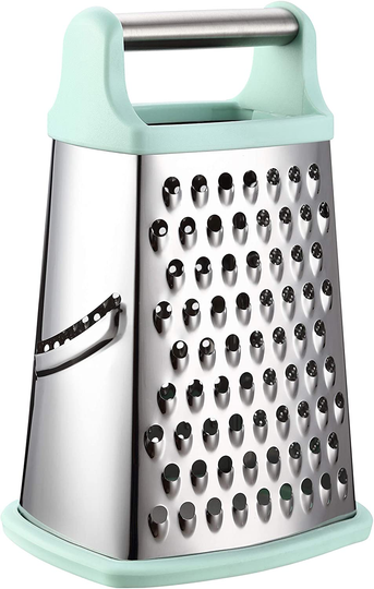 Spring Chef Professional Box Grater, Stainless Steel with 4 Sides, Best for Parmesan Cheese, Vegetables, Ginger, XL Size, Mint