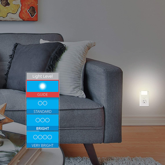 GE White Always-On LED Night Light, 2 Piece, Plug-In, Compact, Soft Glow, UL-Listed, Ideal for Bedroom, Nursery, Bathroom, Hallway, 11311, 2 Piece