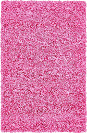 Unique Loom Solo Solid Shag Collection Area Modern Plush Rug Lush & Soft, 3' 3 x 5' 3, Bubblegum Pink