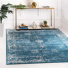 Unique Loom Sofia Collection Area Traditional Vintage Rug, French Inspired Perfect for All Home Décor, 6' 0 x 6' 0 Square, Blue/Ivory