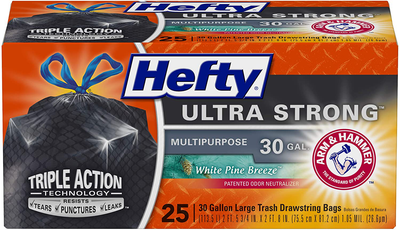 Hefty Ultra Strong Multipurpose Large Trash Bags, Black