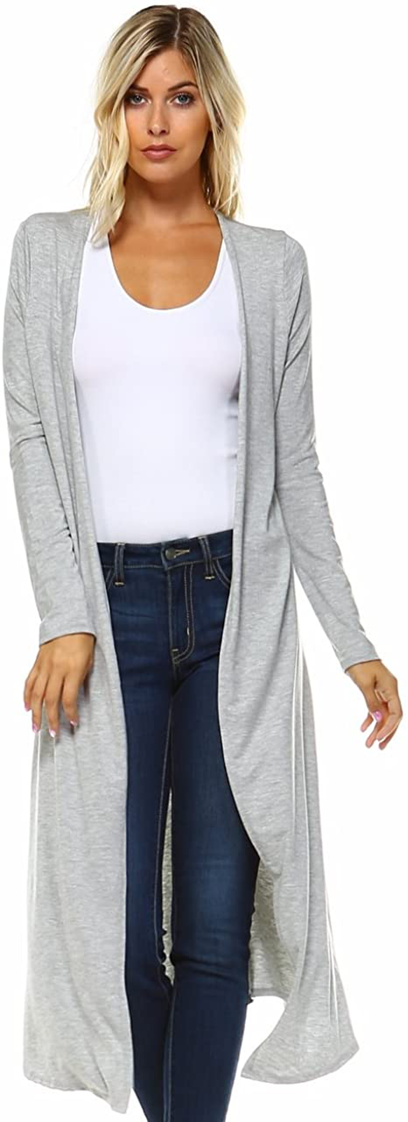 Issac Liev Isaac Liev Trendy Extra Long Duster Soft Lightweight Cardigan - Made in The USA