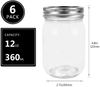 Regular Mouth Mason Jars, Glass Jars with Metal Airtight Lids, 10 Labels & 1 Pen