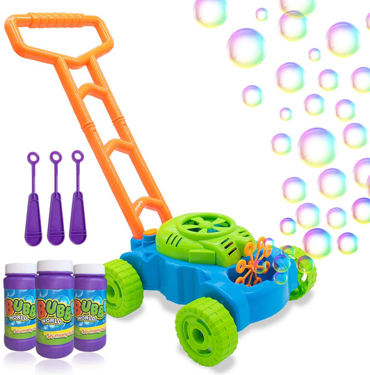 Lydaz Bubble Mower for Toddlers, Kids Bubble Blower Machine Lawn Games, Outdoor Push Toys, Halloween Christmas Birthday Toys Gifts for Preschool Baby Boys Girls