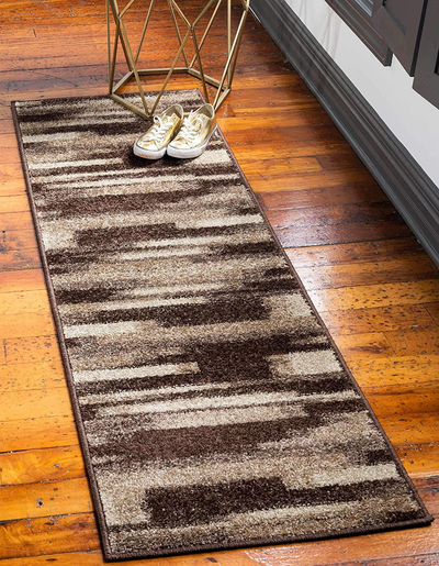 Unique Loom Autumn Collection Gradient Casual Warm Toned Runner Rug, 2 Feet 6 Inch x 10 Feet, Beige/Dark Brown