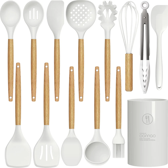 14 Piece Silicone Cooking Utensils Kitchen Utensil Set