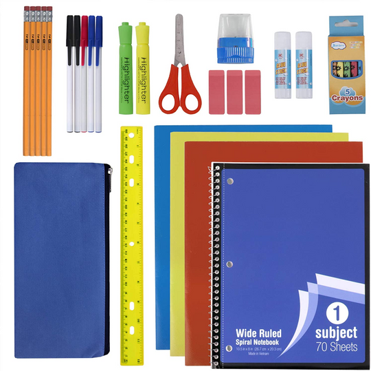 30 Piece School Supplies Kit for Elementary School Students