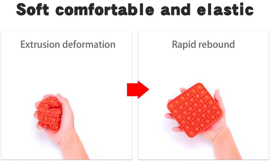 Silicone Push Pop It Fidget Toy - Sensory, Anxiety Relief Toys