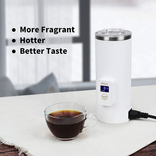Portable Electric Coffee Maker Single Serve 8 Ounces (AC 110-120 Volts, white)