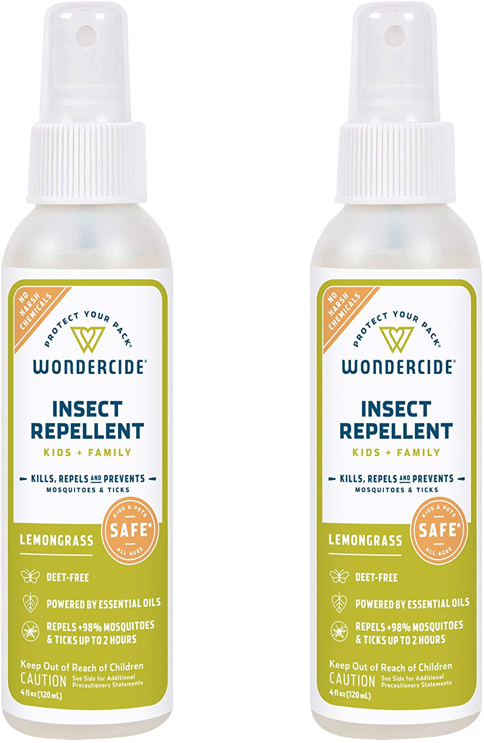 Wondercide - Mosquito, Tick, Fly, and Insect Repellent with Natural Essential Oils - DEET-Free Plant-Based Bug Spray and Killer - Safe for Kids, Babies, and Family - Cedarwood 2-Pack of 4 oz Bottle