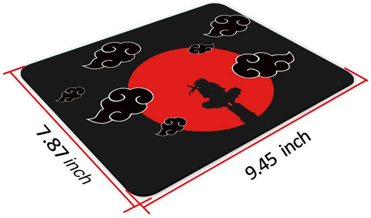 Mouse Pad,Red Moon Cloud Samurai Pattern Seamless Waterproof Gaming Anime Gift Mouse Pad Desk Accessories Non-Slip Rubber Mousepad for Laptop and Computer