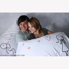 BoldLoft from My Heart to Yours Couples Pillowcases (King Size) His and Hers Gifts for Girlfriend Wife Valentines Day Anniversary Wedding Engagement Dating Stick Figure Couples Gift for Her Women
