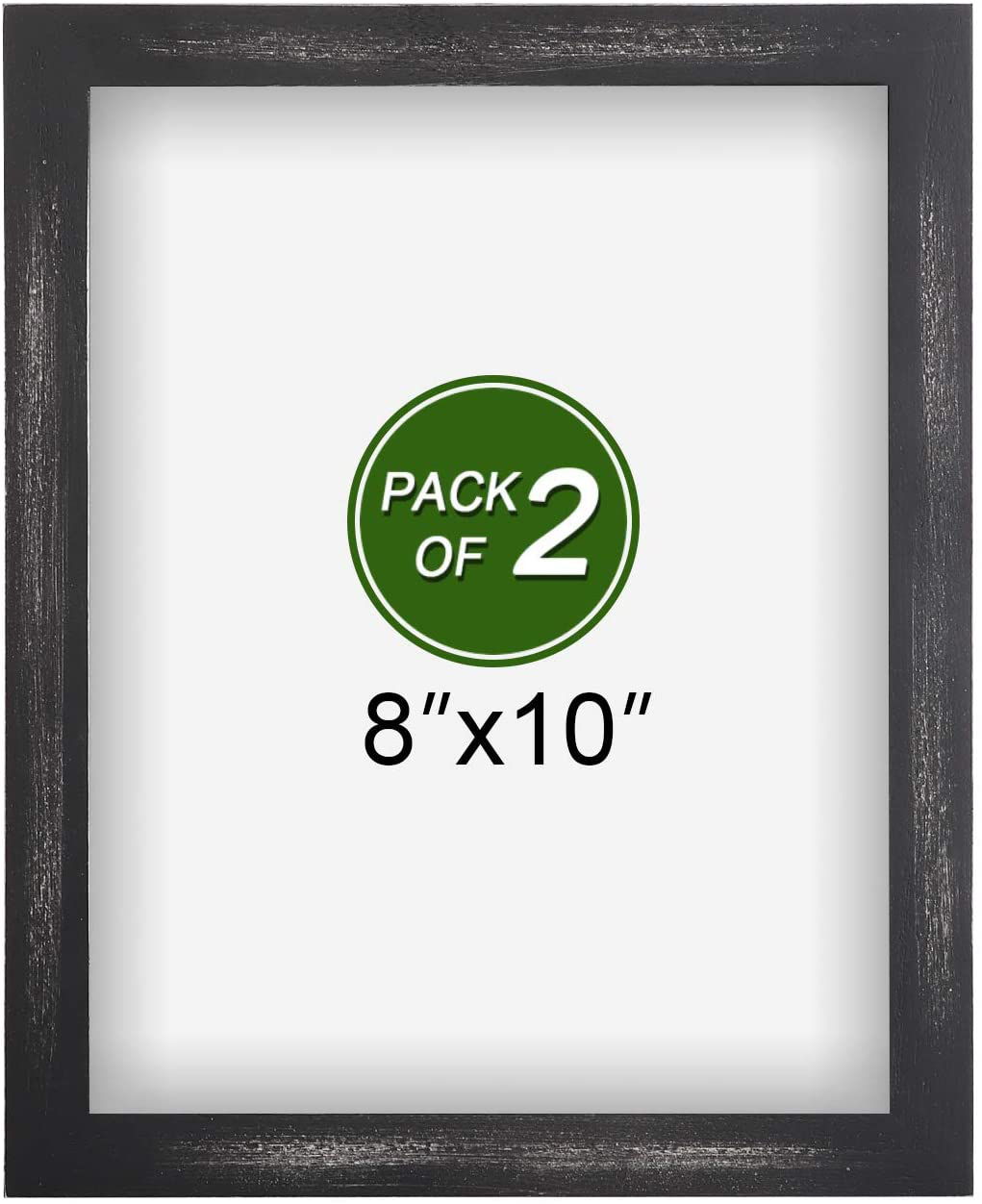 Emfogo 4x6 Picture Frame Photo Display for Tabletop Display Wall Mount Solid Wood High Definition Glass Photo Frame Pack of 2 Carbonized Black