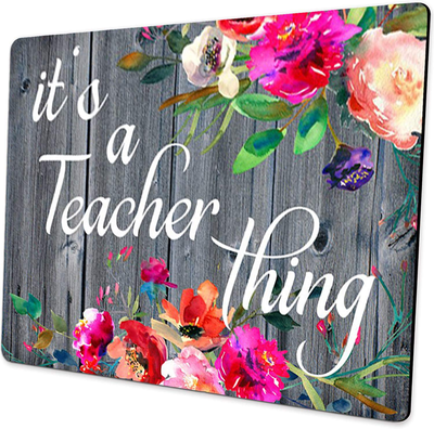 Black Cat Floral Watercolor Mouse Pad Cute Cat Lover Gift Desk Accessories Decor for Women Computer Mousepad School Supplies