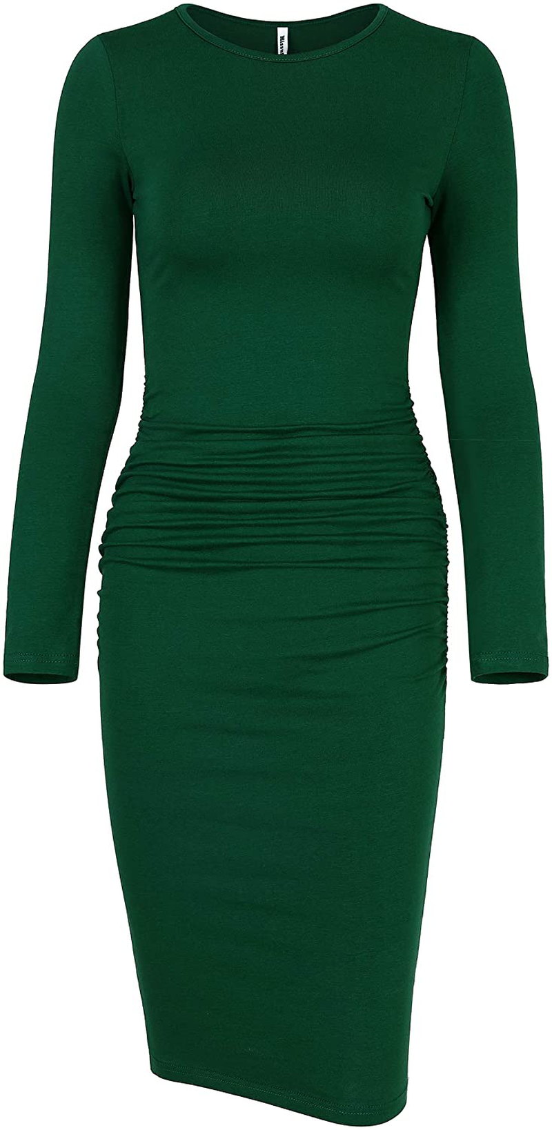 Missufe Women's Long Sleeve Ruched Sundress