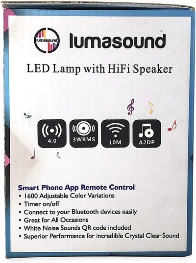 LED Light Bluetooth Speaker with LED Lights - Rechargeable - Portable - 1600 LED Light Colors - Smart Phone Controlled - Wireless