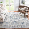 Safavieh Madison Collection MAD603F Oriental Snowflake Medallion Distressed Non-Shedding Stain Resistant Living Room Bedroom Area Rug, 4' x 4' Square, Grey / Ivory