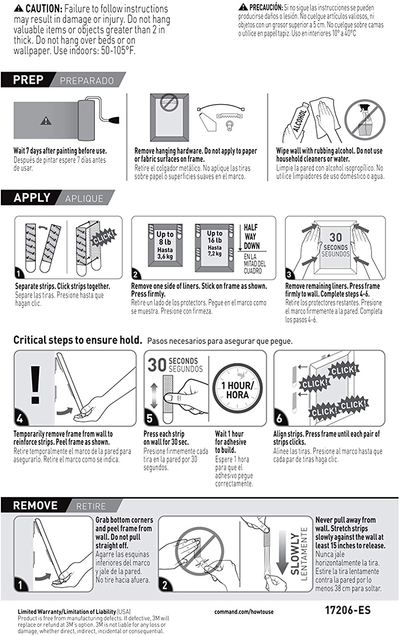 Command Picture Hanging Strips, Holds 16 lbs, 14 Pairs, White, PH206-14NA