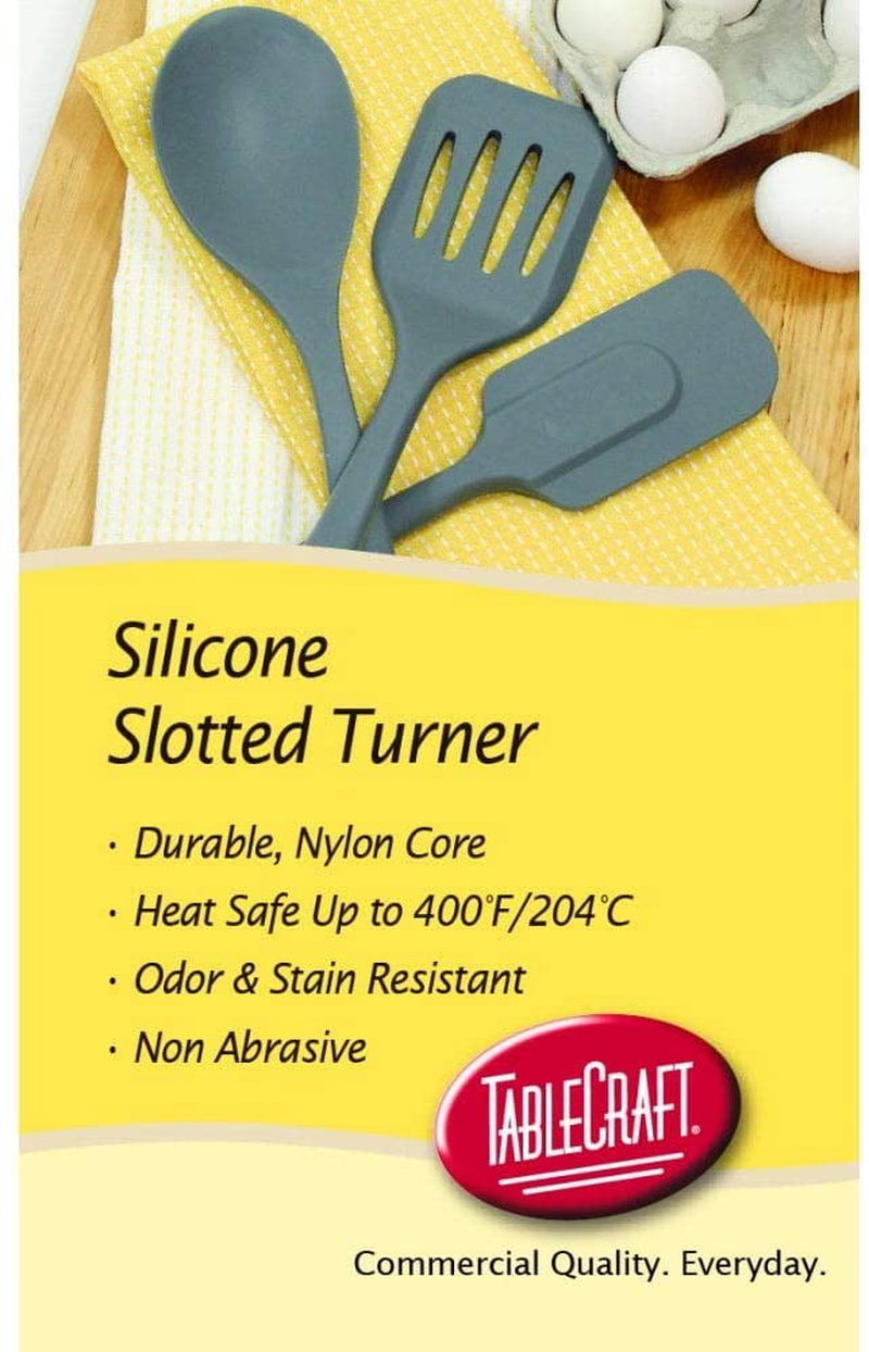 Tablecraft H3905GY Silicone Tools 12" Heat-Resistant Turner -2 Pack