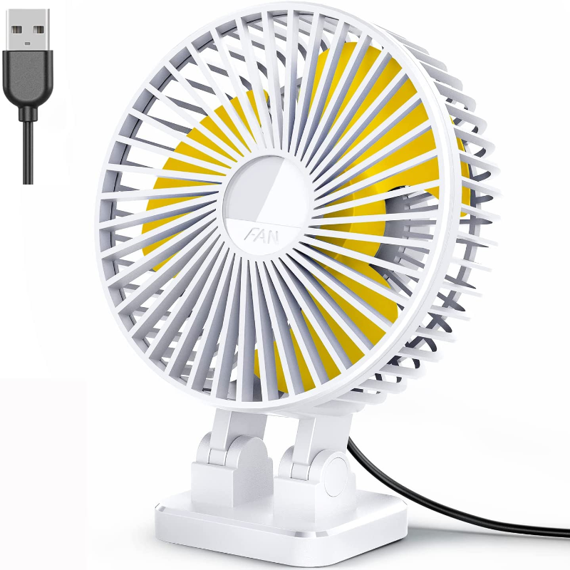 3 Speed 5 inch USB Fan for Desk - Rotating & Quiet