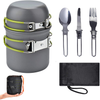 Camping Cookware Set, Lightweight and Compact Super Portable Backpack Cooking Set, High-Grade Hard Aluminum Alumina Material