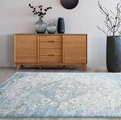 Persian Area Rugs - Distressed Area Rug Modern Carpet, 4620 Cream 2x7