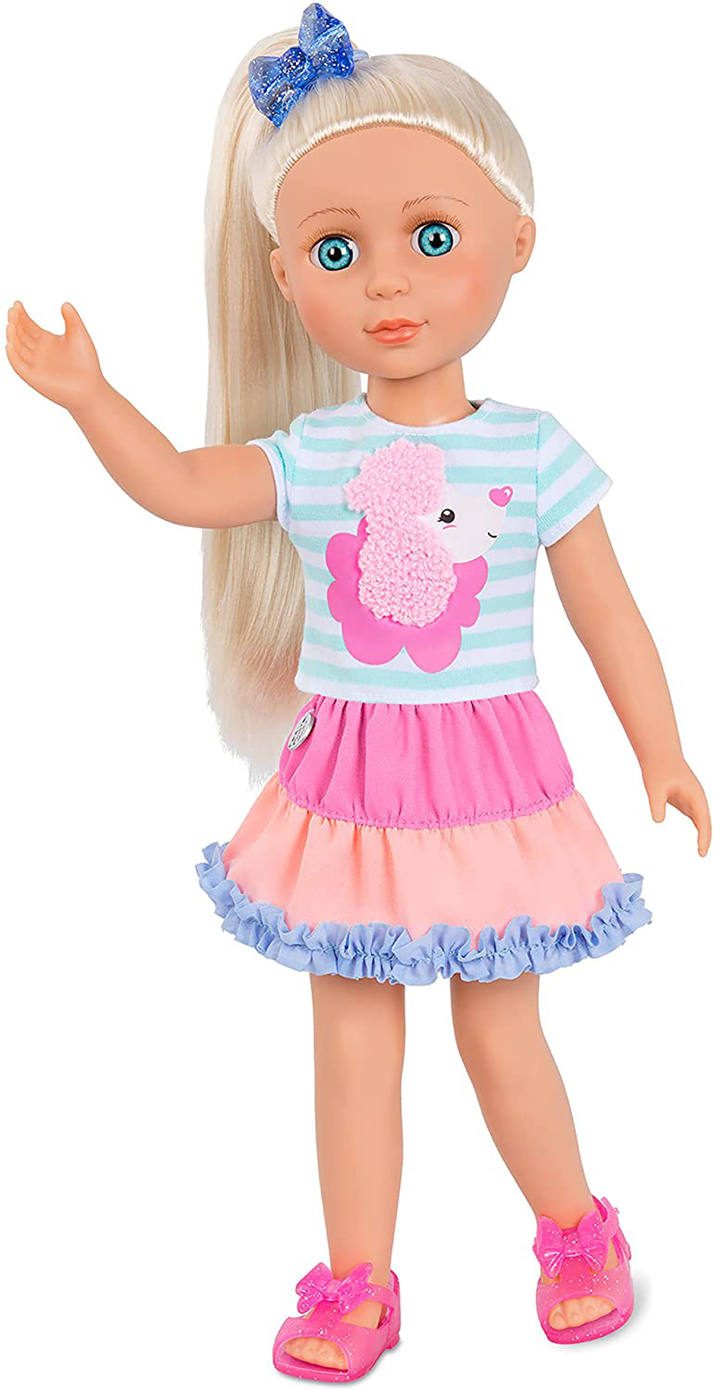 Glitter Girls Dolls by Battat – Poodle Cuddles Fashion Outfit with Hair Bow – 14-inch Doll Clothes and Accessories for Kids Ages 3 and Up – Children’s Toys, Brown/a (GG50134Z)