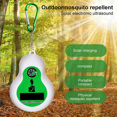 Solar Ultrasonic Outdoor Mosquito Repellent Bug Zapper Outdoor with Compass, Zapper Mosquito Can be Hung Zapper Electronic Insect Killer Design for Camping, Mountaineering, Picnic, Cycling