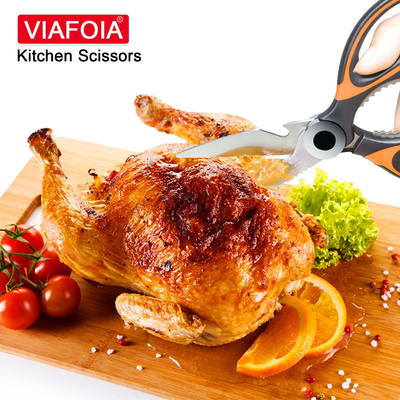 VIAFOIA Kitchen Scissors Heavy Duty, Stainless Steel Sharp Scissors with Cover, Multi-Purpose Kitchen Shears for Food, Poultry, Fish, Meat, Vegetables, Herbs, BBQ, Bones, Nuts…