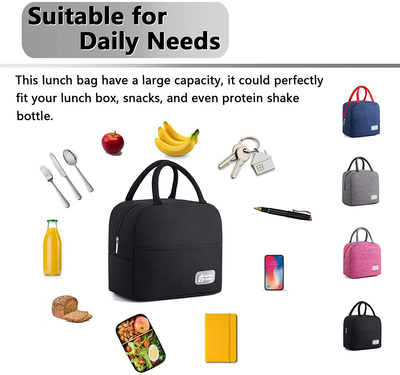 Insulated Lunch Bags for Women and Men, Reusable kids Lunch Boxes, Waterproof Tote Bag ,Multi-Pocket Lunch Containers for Work, Office, Picnic, Outdoor, School (Pink)