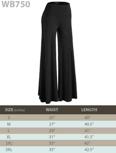 Made By Johnny Women's Casual Comfy Solid Wide Leg Palazzo Lounge Pants