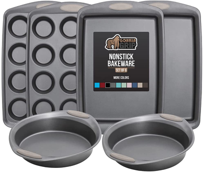 Multipack Gorilla Grip Bakeware Sets, Nonstick, Heavy Duty Carbon Steel
