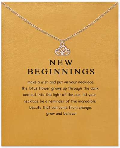 LANG XUAN Friendship Compass Necklace Good Luck Butterfly Pendant Chain Necklace with Message Card Gift Card for Women Girl