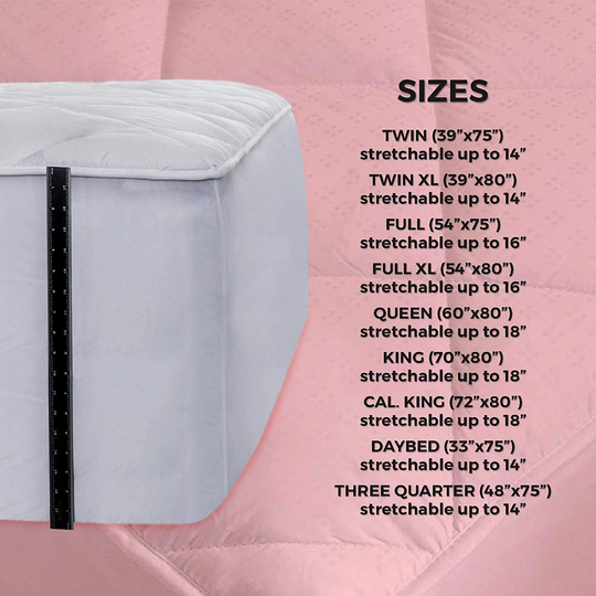MAXI Queen Mattress Pad Topper Fitted | Down Alternative Mattress Cover, 100% Cotton Top, 300 TC Quilted | Highly Breathable, Full Coverage Bed Mattress Pad | Queen 60x80 Stretchable Up to 18"