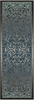 Maples Rugs Pelham Vintage Runner Rug Non Slip Washable Hallway Entry Carpet [Made in USA], 2 x 6, Charcoal/Radiant Blue