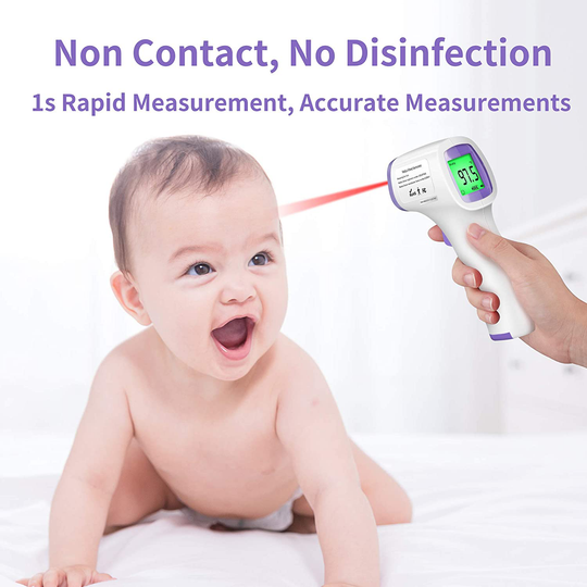 FiGoal Non-Contact IR Digital Infrared Thermometer Ear Forehead Thermometer and Object Function with Fever Alarm and Memory Function Baby and Adult