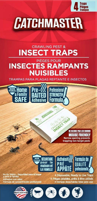 Catchmaster Spider & Insect Glue Trap - 4 Professional Strength Traps per Package