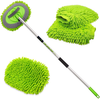 anngrowy Microfiber Car Wash Kit 62” Car Wash Brush + Green Car Wash Mitt