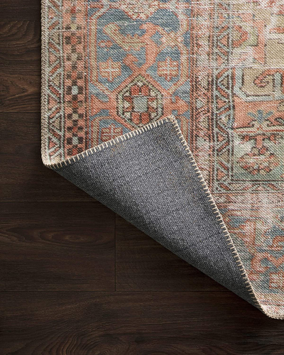 Loloi II Loren Collection Vintage Printed Persian Area Rug 2'-3" x 3'-9" Blue/Brick
